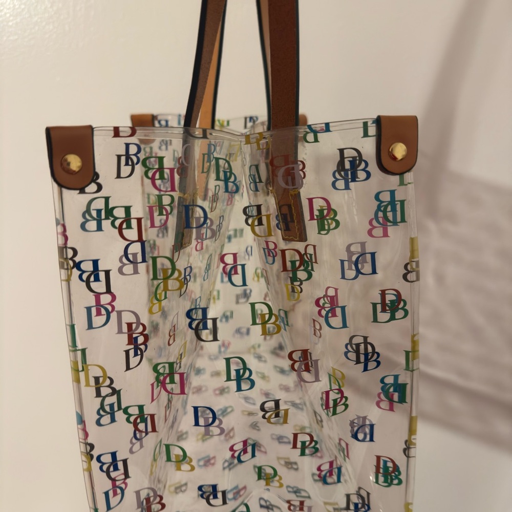 Dooney & Bourke Colorful Logo Tote with Tan Straps - Picture 8 of 10